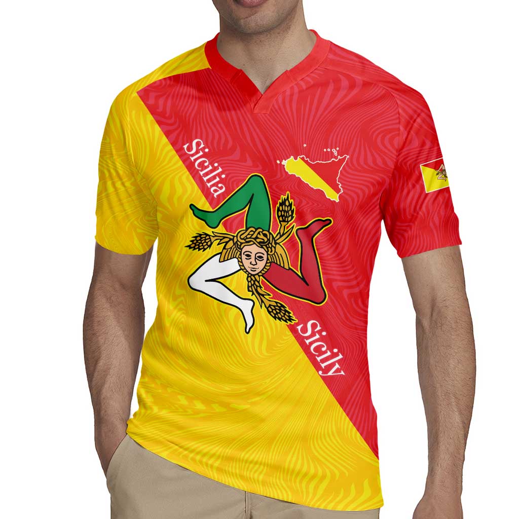 Personalized Italy Sicily Rugby Jersey Sicilia Gorgoneion with Triskeles