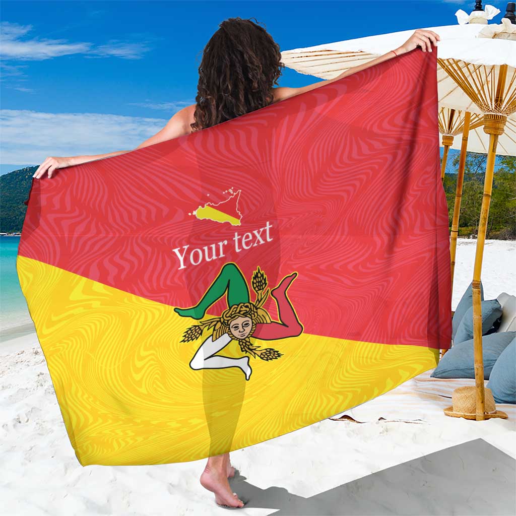 Personalized Italy Sicily Sarong Sicilia Gorgoneion with Triskeles