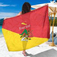 Personalized Italy Sicily Sarong Sicilia Gorgoneion with Triskeles