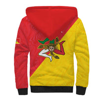 Personalized Italy Sicily Sherpa Hoodie Sicilia Gorgoneion with Triskeles