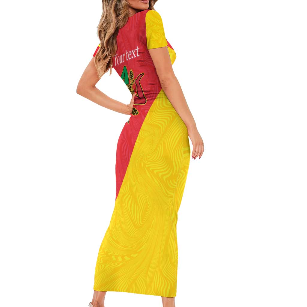 Personalized Italy Sicily Short Sleeve Bodycon Dress Sicilia Gorgoneion with Triskeles