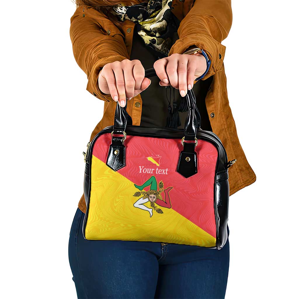 Personalized Italy Sicily Shoulder Handbag Sicilia Gorgoneion with Triskeles
