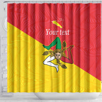 Personalized Italy Sicily Shower Curtain Sicilia Gorgoneion with Triskeles