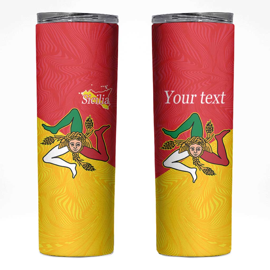 Personalized Italy Sicily Skinny Tumbler Sicilia Gorgoneion with Triskeles