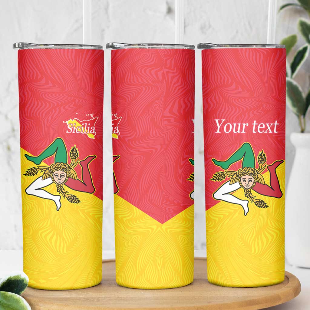 Personalized Italy Sicily Skinny Tumbler Sicilia Gorgoneion with Triskeles