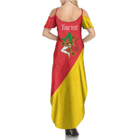 Personalized Italy Sicily Summer Maxi Dress Sicilia Gorgoneion with Triskeles
