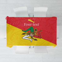 Personalized Italy Sicily Tablecloth Sicilia Gorgoneion with Triskeles