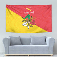 Personalized Italy Sicily Tapestry Sicilia Gorgoneion with Triskeles