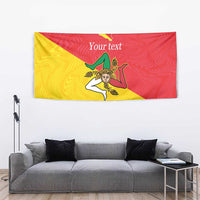 Personalized Italy Sicily Tapestry Sicilia Gorgoneion with Triskeles