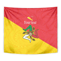 Personalized Italy Sicily Tapestry Sicilia Gorgoneion with Triskeles