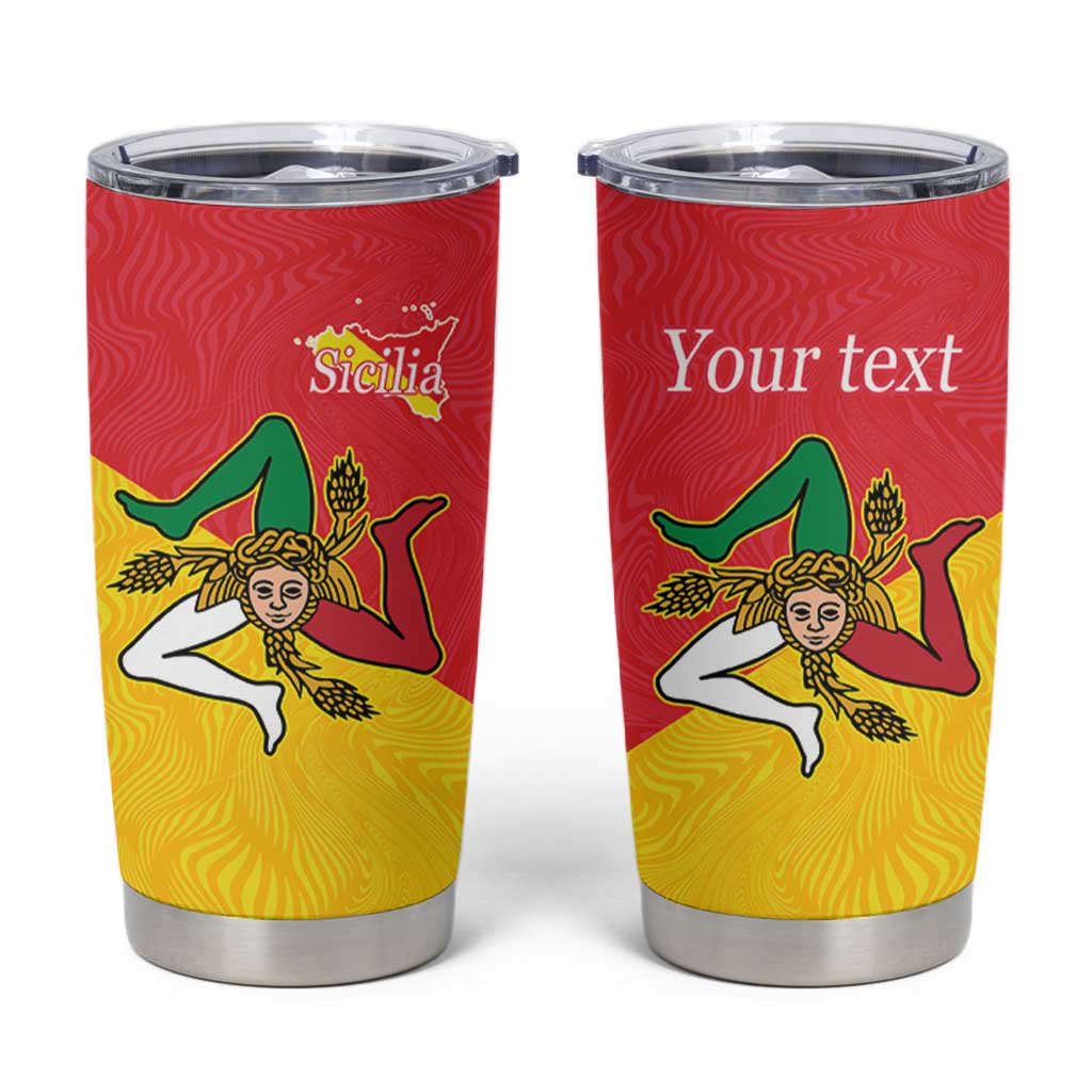 Personalized Italy Sicily Tumbler Cup Sicilia Gorgoneion with Triskeles