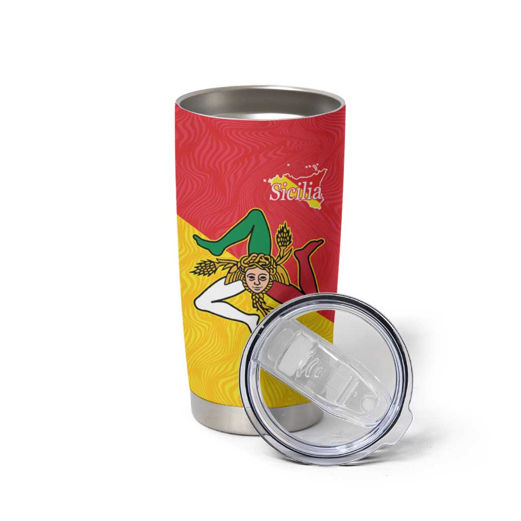 Personalized Italy Sicily Tumbler Cup Sicilia Gorgoneion with Triskeles