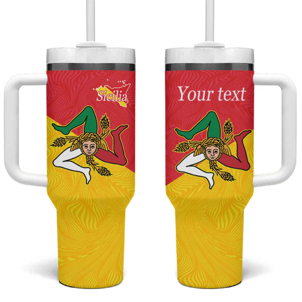 Personalized Italy Sicily Tumbler With Handle Sicilia Gorgoneion with Triskeles