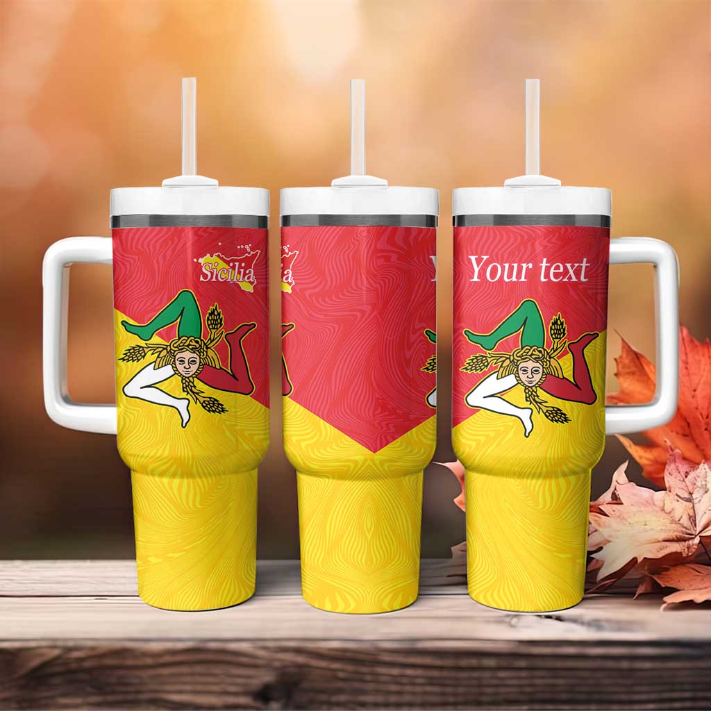 Personalized Italy Sicily Tumbler With Handle Sicilia Gorgoneion with Triskeles