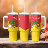 Personalized Italy Sicily Tumbler With Handle Sicilia Gorgoneion with Triskeles