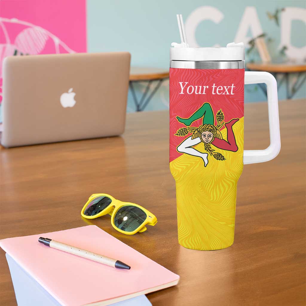 Personalized Italy Sicily Tumbler With Handle Sicilia Gorgoneion with Triskeles