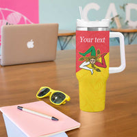 Personalized Italy Sicily Tumbler With Handle Sicilia Gorgoneion with Triskeles