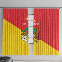 Personalized Italy Sicily Window Curtain Sicilia Gorgoneion with Triskeles