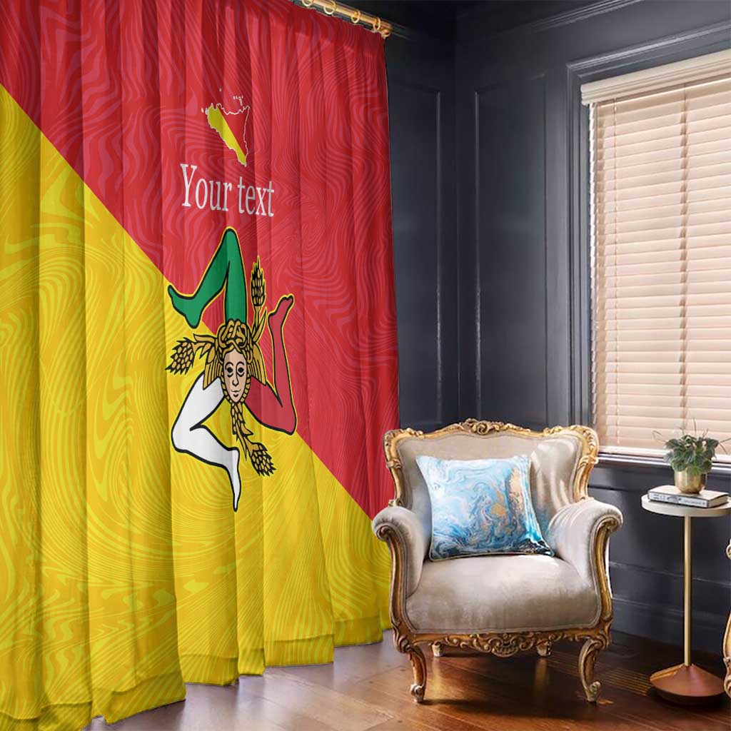 Personalized Italy Sicily Window Curtain Sicilia Gorgoneion with Triskeles