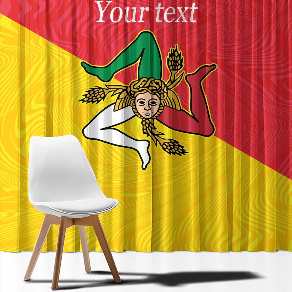 Personalized Italy Sicily Window Curtain Sicilia Gorgoneion with Triskeles