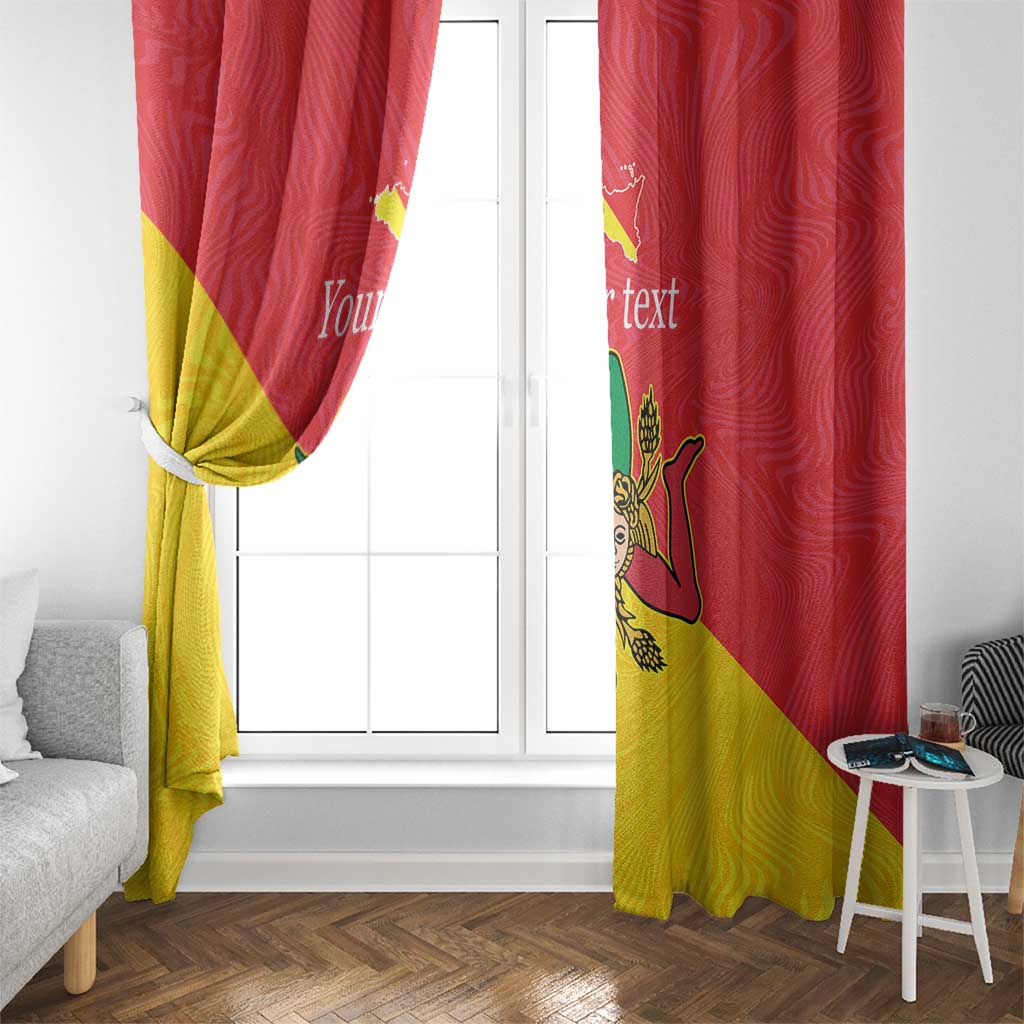 Personalized Italy Sicily Window Curtain Sicilia Gorgoneion with Triskeles