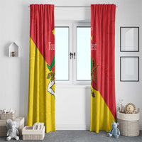 Personalized Italy Sicily Window Curtain Sicilia Gorgoneion with Triskeles
