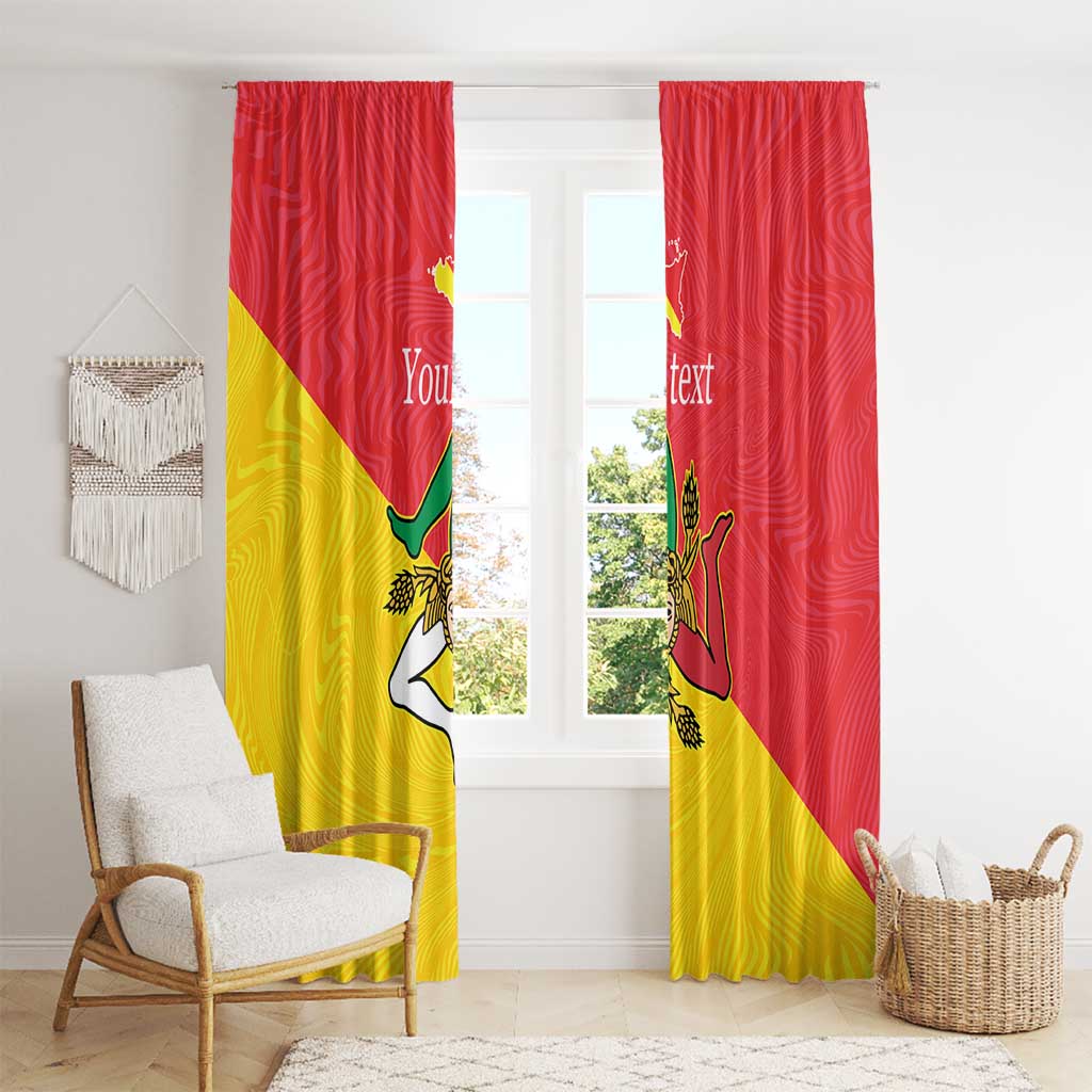 Personalized Italy Sicily Window Curtain Sicilia Gorgoneion with Triskeles