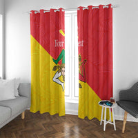 Personalized Italy Sicily Window Curtain Sicilia Gorgoneion with Triskeles