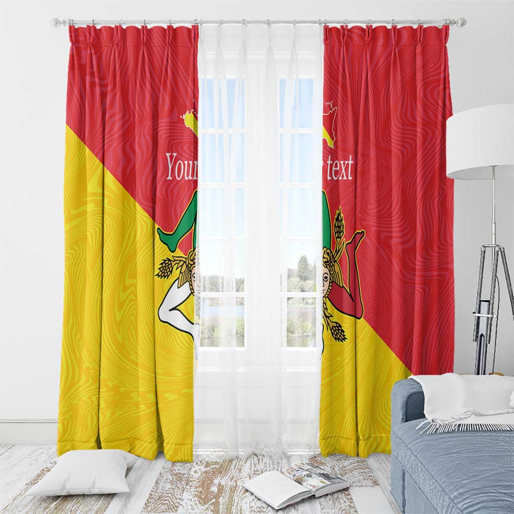 Personalized Italy Sicily Window Curtain Sicilia Gorgoneion with Triskeles