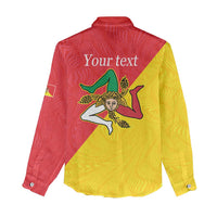 Personalized Italy Sicily Women Casual Shirt Sicilia Gorgoneion with Triskeles