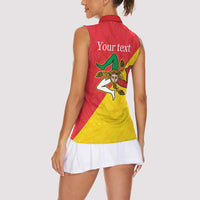 Personalized Italy Sicily Women Sleeveless Polo Shirt Sicilia Gorgoneion with Triskeles