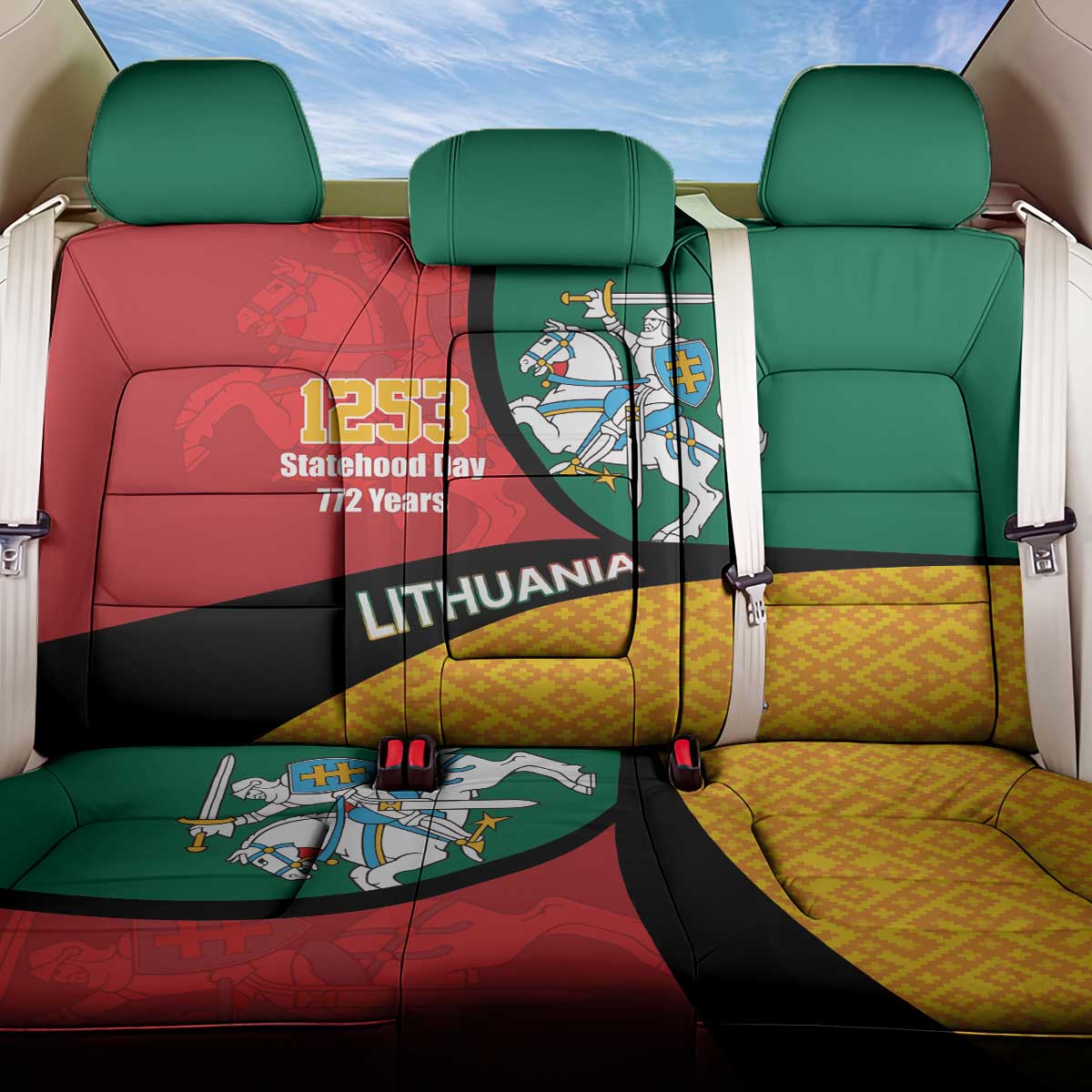 Lithuania Statehood Day July 6 Back Car Seat Cover Lietuva Tevyne musu