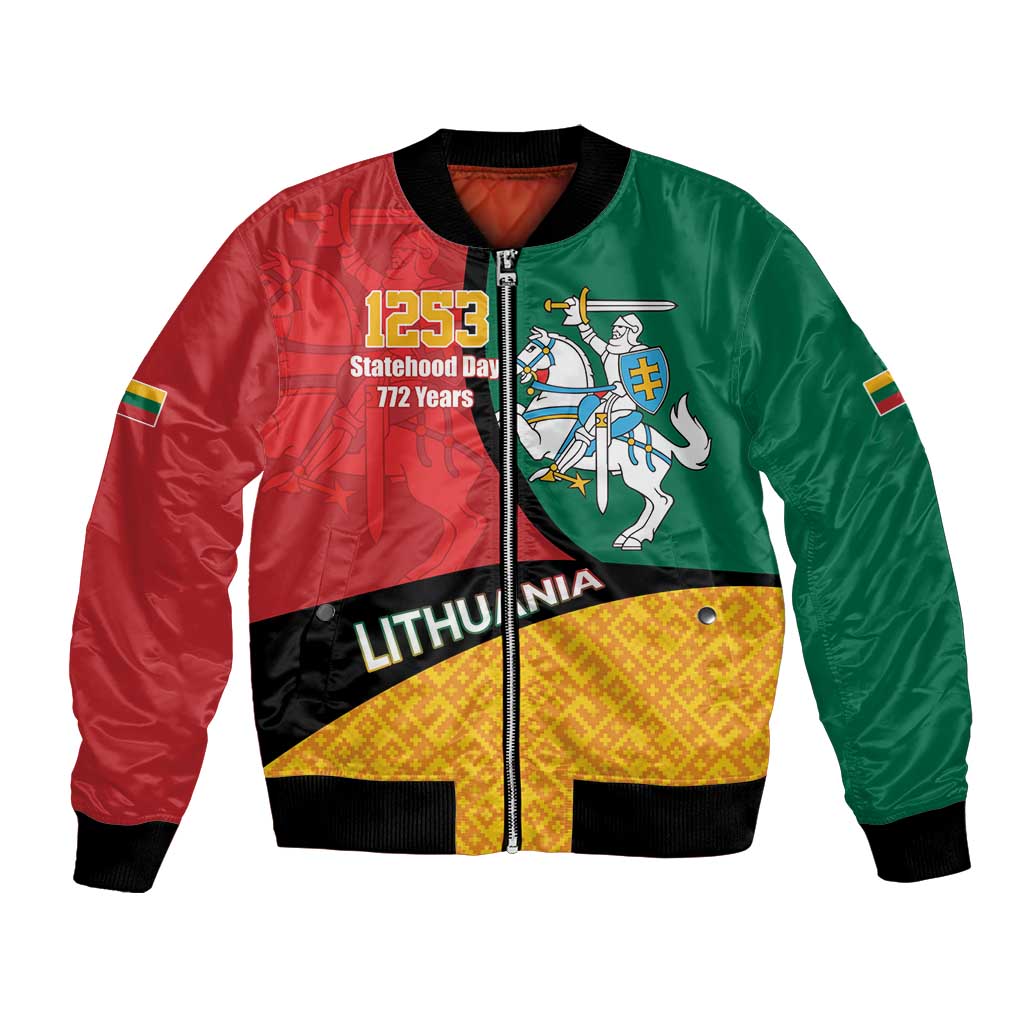 Lithuania Statehood Day July 6 Bomber Jacket Lietuva Tevyne musu