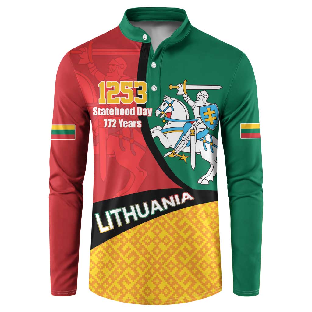 Lithuania Statehood Day July 6 Button Sweatshirt Lietuva Tevyne musu