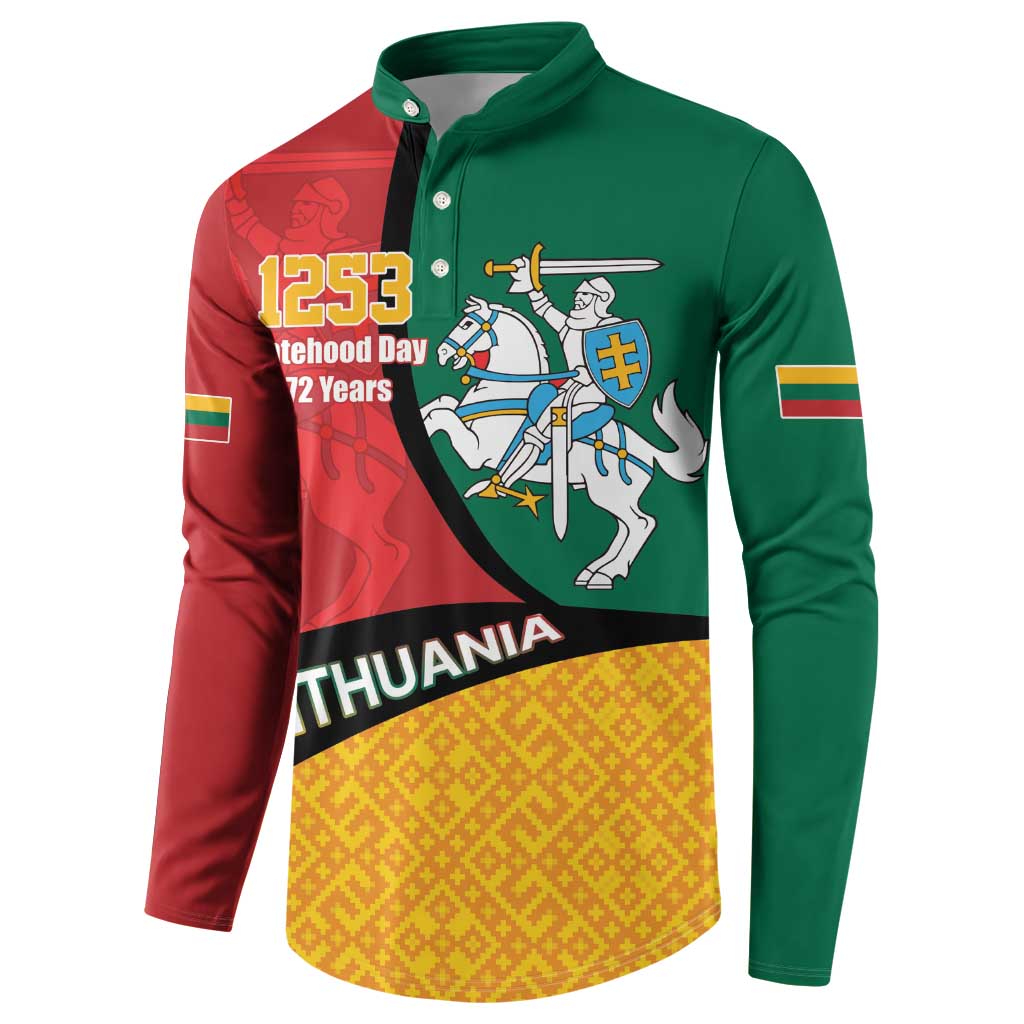Lithuania Statehood Day July 6 Button Sweatshirt Lietuva Tevyne musu