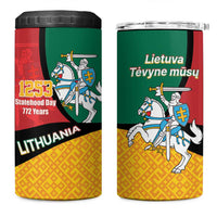 Lithuania Statehood Day July 6 4 in 1 Can Cooler Tumbler Lietuva Tevyne musu