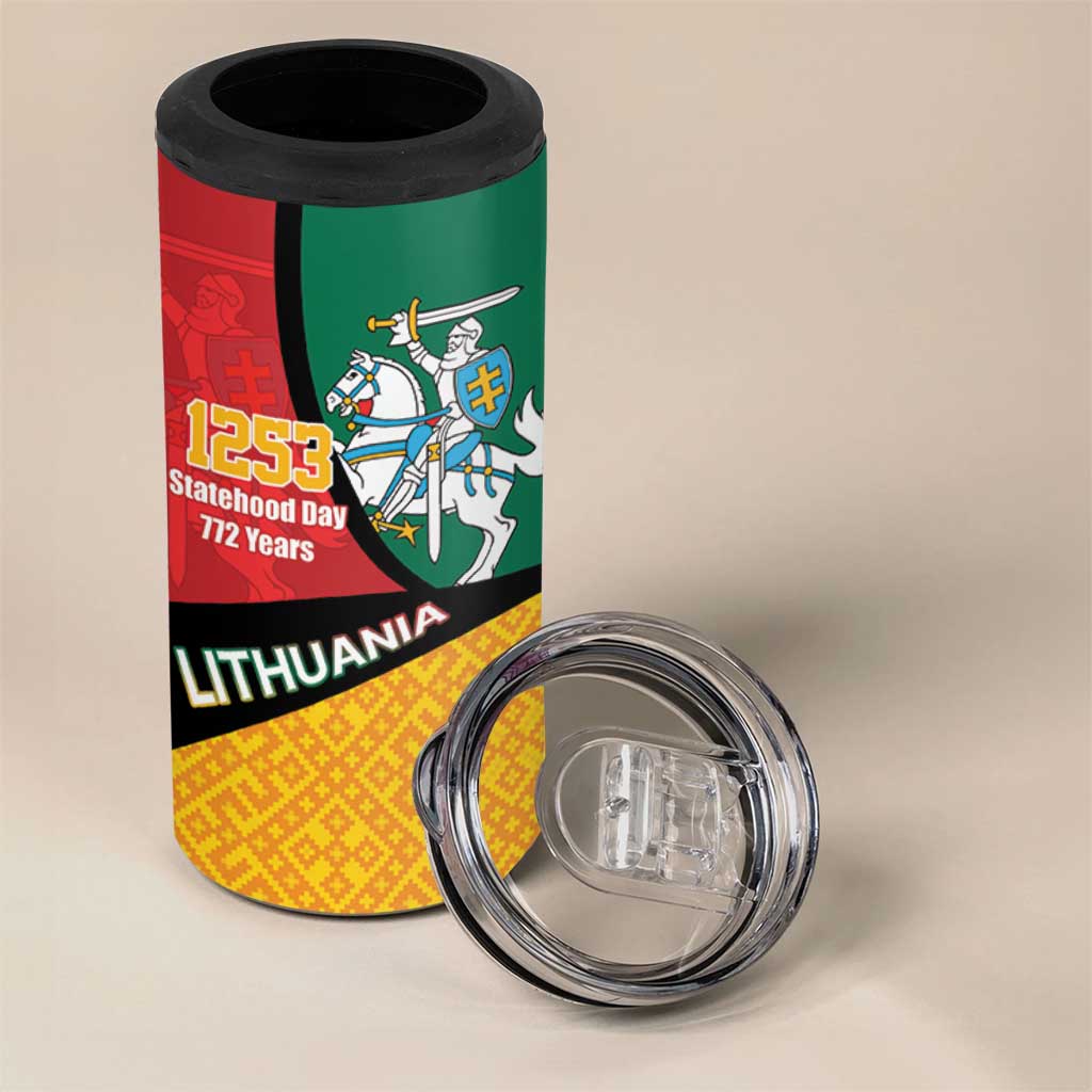 Lithuania Statehood Day July 6 4 in 1 Can Cooler Tumbler Lietuva Tevyne musu