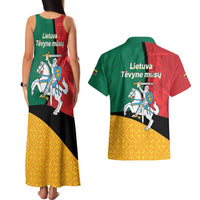 Lithuania Statehood Day July 6 Couples Matching Tank Maxi Dress and Hawaiian Shirt Lietuva Tevyne musu