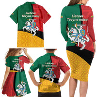 Lithuania Statehood Day July 6 Family Matching Long Sleeve Bodycon Dress and Hawaiian Shirt Lietuva Tevyne musu