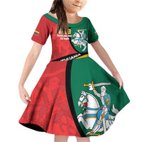 Lithuania Statehood Day July 6 Family Matching Off Shoulder Short Dress and Hawaiian Shirt Lietuva Tevyne musu