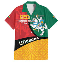 Lithuania Statehood Day July 6 Family Matching Off Shoulder Short Dress and Hawaiian Shirt Lietuva Tevyne musu