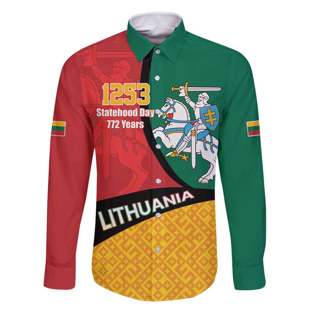 Lithuania Statehood Day July 6 Family Matching Off Shoulder Short Dress and Hawaiian Shirt Lietuva Tevyne musu