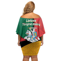 Lithuania Statehood Day July 6 Family Matching Off Shoulder Short Dress and Hawaiian Shirt Lietuva Tevyne musu