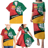 Lithuania Statehood Day July 6 Family Matching Puletasi and Hawaiian Shirt Lietuva Tevyne musu