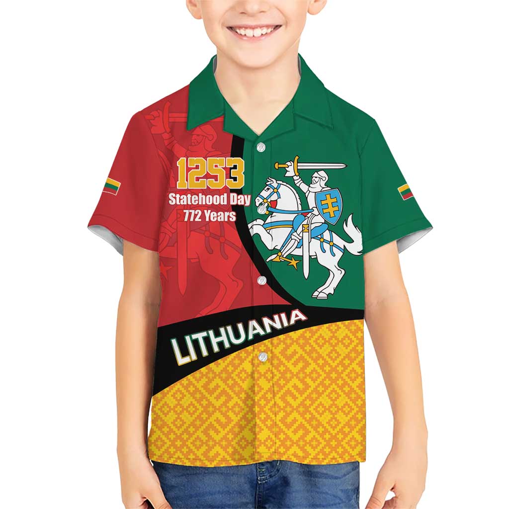 Lithuania Statehood Day July 6 Kid Hawaiian Shirt Lietuva Tevyne musu