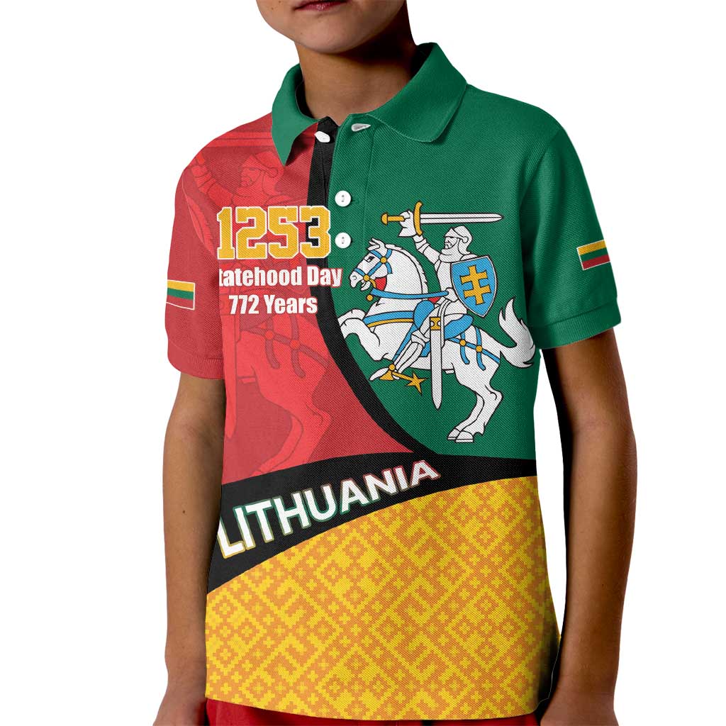 Lithuania Statehood Day July 6 Kid Polo Shirt Lietuva Tevyne musu
