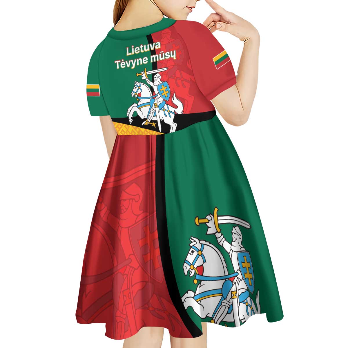 Lithuania Statehood Day July 6 Kid Short Sleeve Dress Lietuva Tevyne musu