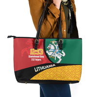 Lithuania Statehood Day July 6 Leather Tote Bag Lietuva Tevyne musu
