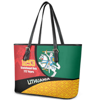 Lithuania Statehood Day July 6 Leather Tote Bag Lietuva Tevyne musu