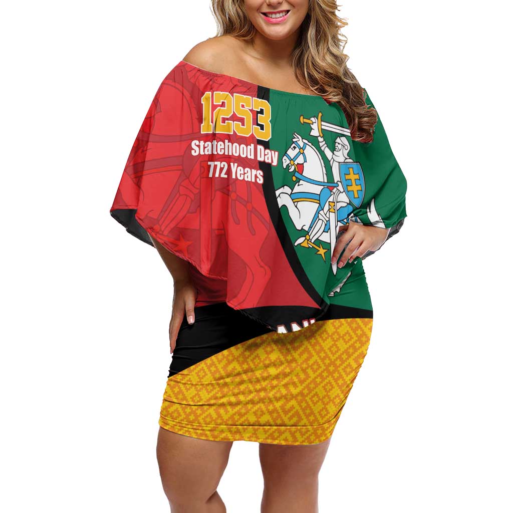 Lithuania Statehood Day July 6 Off Shoulder Short Dress Lietuva Tevyne musu